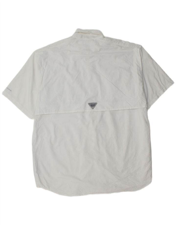 Camicia a maniche corte alta da uomo Columbia XL poliestere bianco