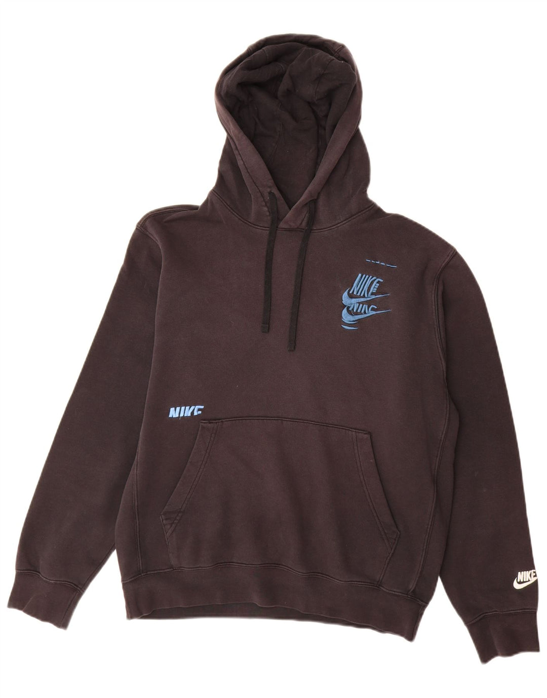 Felpa con cappuccio da uomo Nike, cotone medio nero