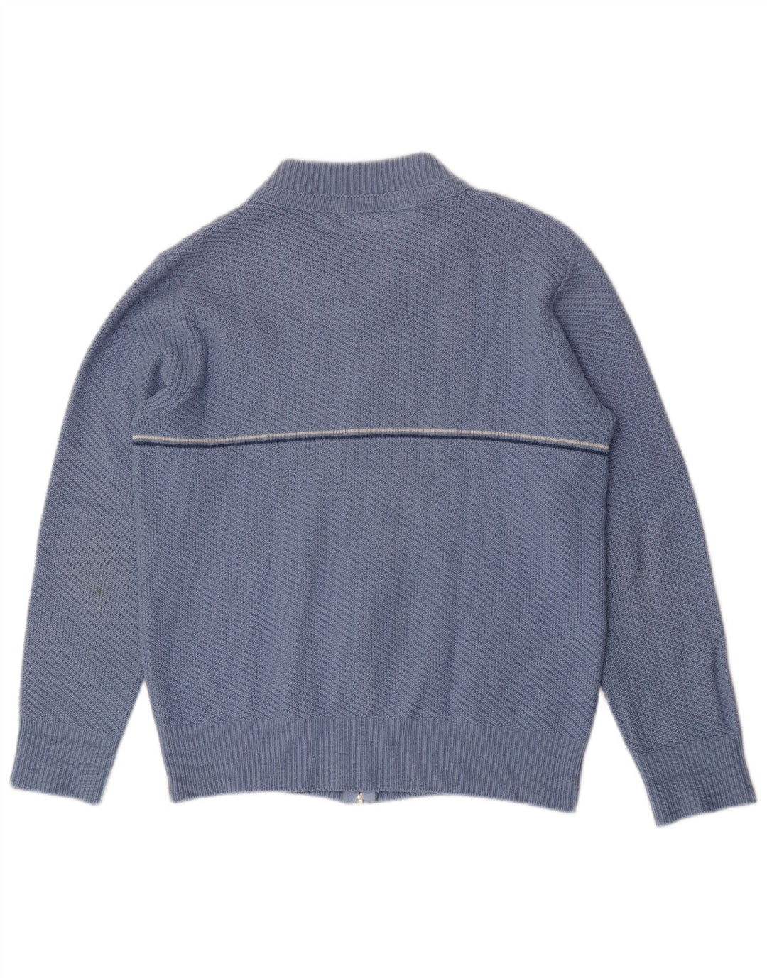Maglione cardigan vintage da uomo a righe blu medio