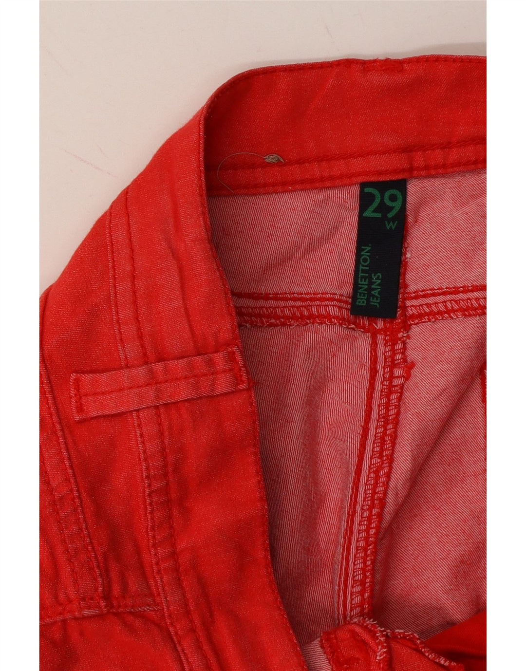 BENETTON Womens Jegging Jeans W29 L29 Red Cotton Vintage Benetton and Second-Hand Benetton from Messina Hembry 