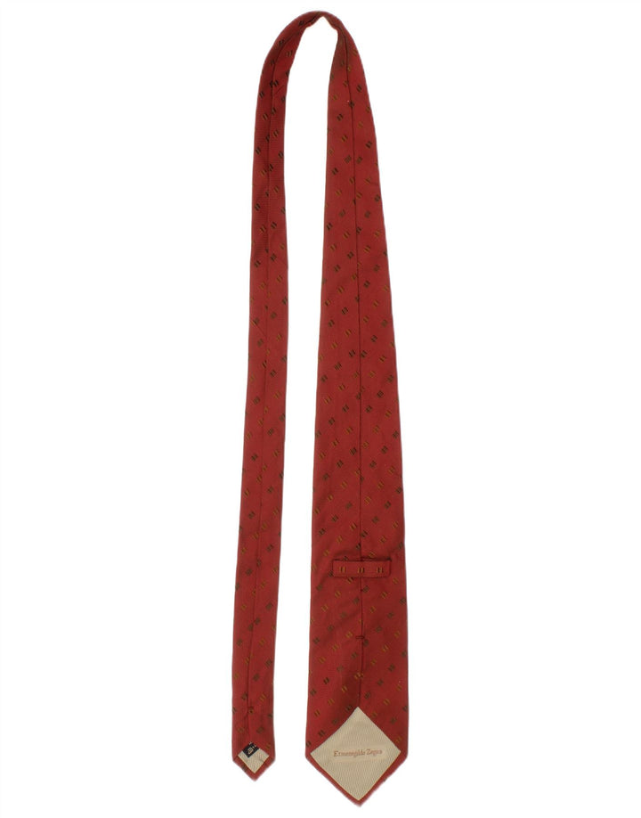 Cravatta Uomo Ermenegildo Zegna Taglia Unica Rossa Seta Geometrica Classica