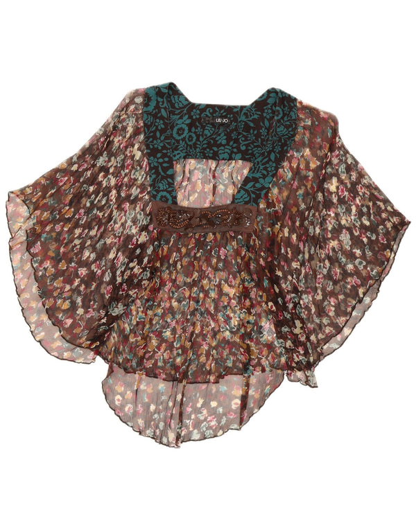 Camicetta poncho trasparente da donna Liu Jo Top IT 42 Seta floreale marrone medio