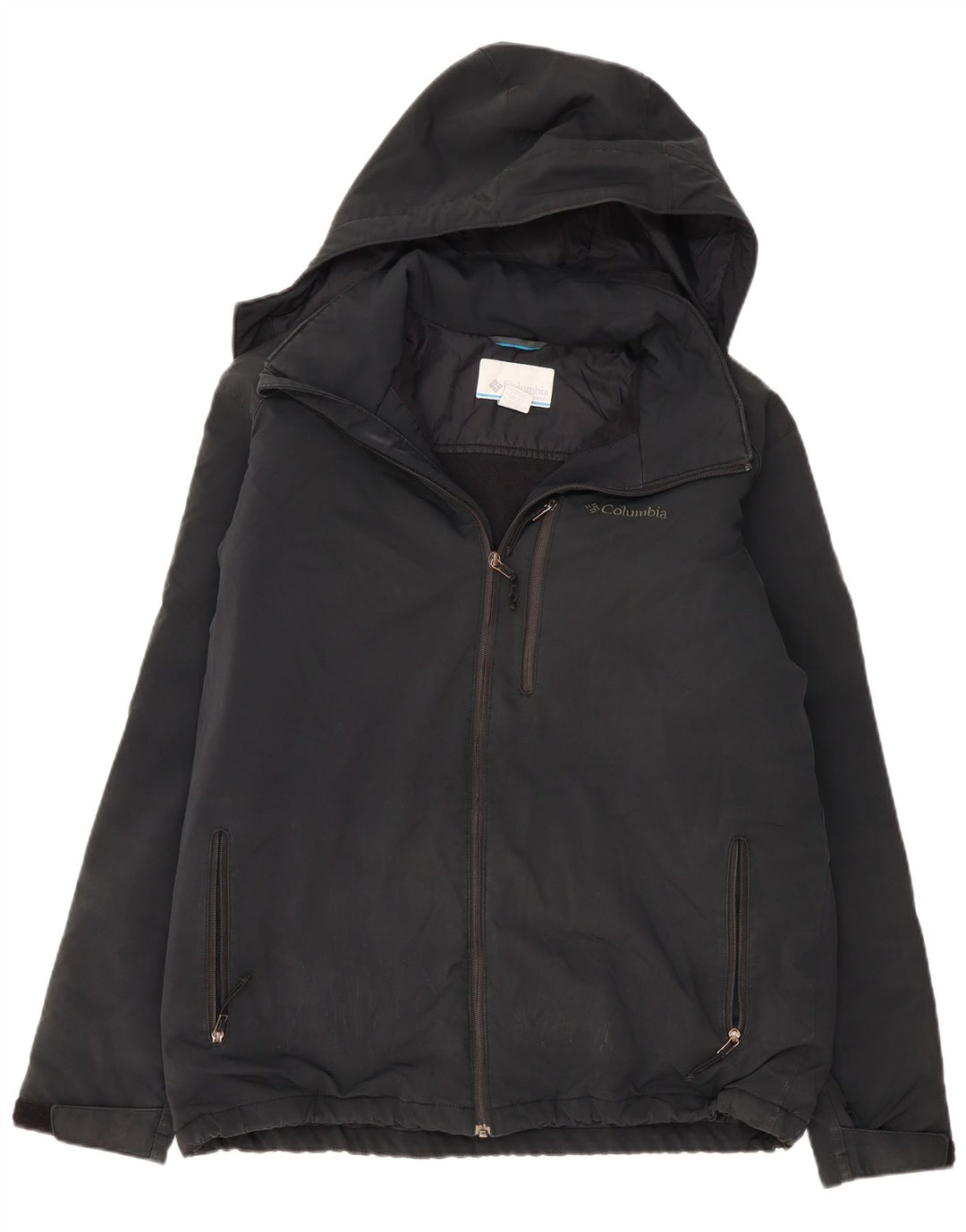 Giacca a vento con cappuccio da uomo COLUMBIA UK 42 XL Poliestere grigio