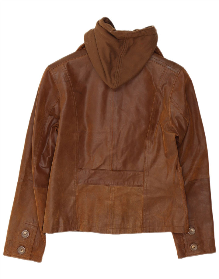 Giacca in pelle con cappuccio da donna Rino & Pelle EU 38 Marrone medio