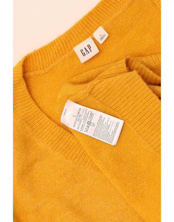Gap Donna Maglione Oversize con Scollo a V UK 16 Grande Acrilico Giallo