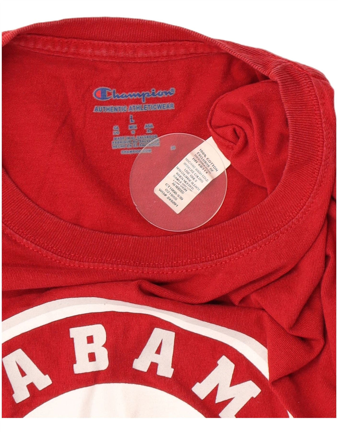 T-shirt grafica da uomo Champion Top grande in cotone rosso