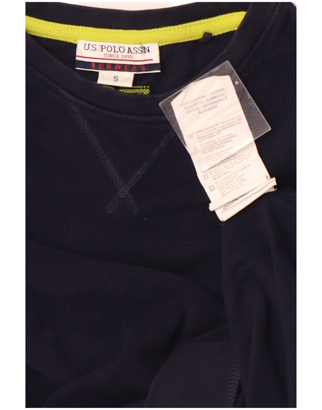 POLO ASSN. Felpa da uomo maglione piccolo in cotone blu navy