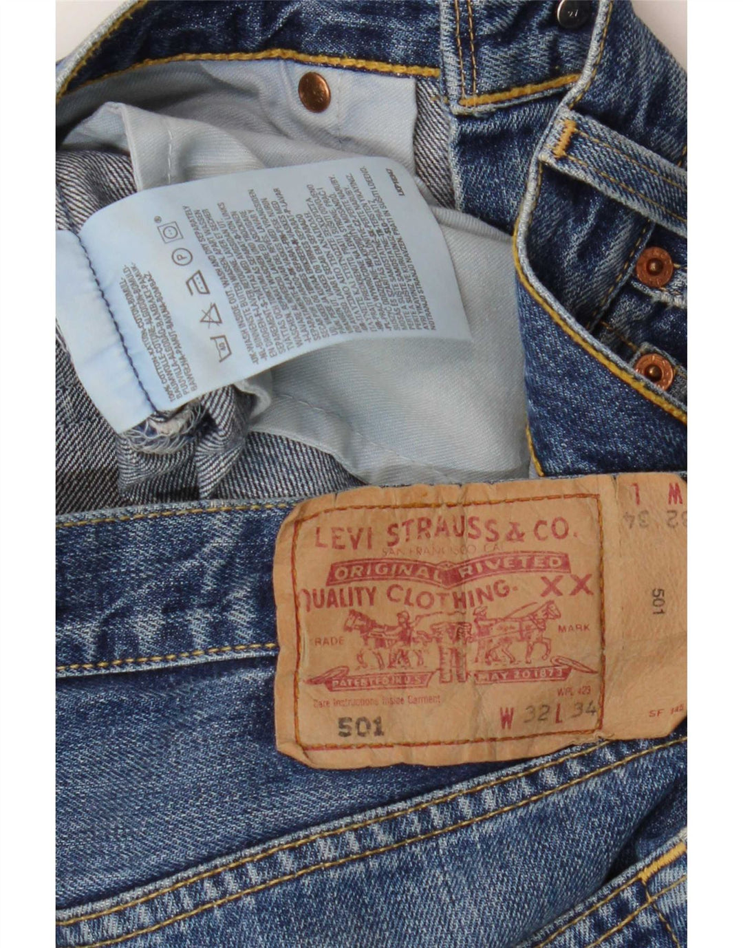 Levi's Uomo 501 Jeans dritti W32 L34 Cotone Blu