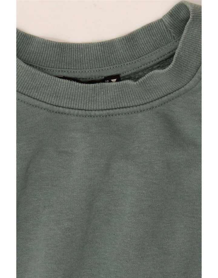 Felpa oversize corta da donna Zara, maglione UK 14, cotone verde medio