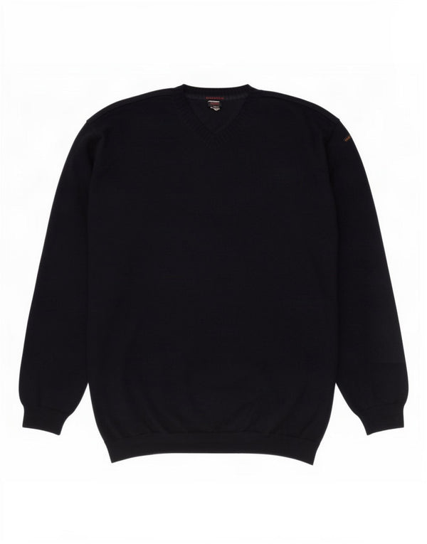 Paul & Shark Maglione da uomo BRETAGNE con scollo a V 4XL Blu navy in lana vergine