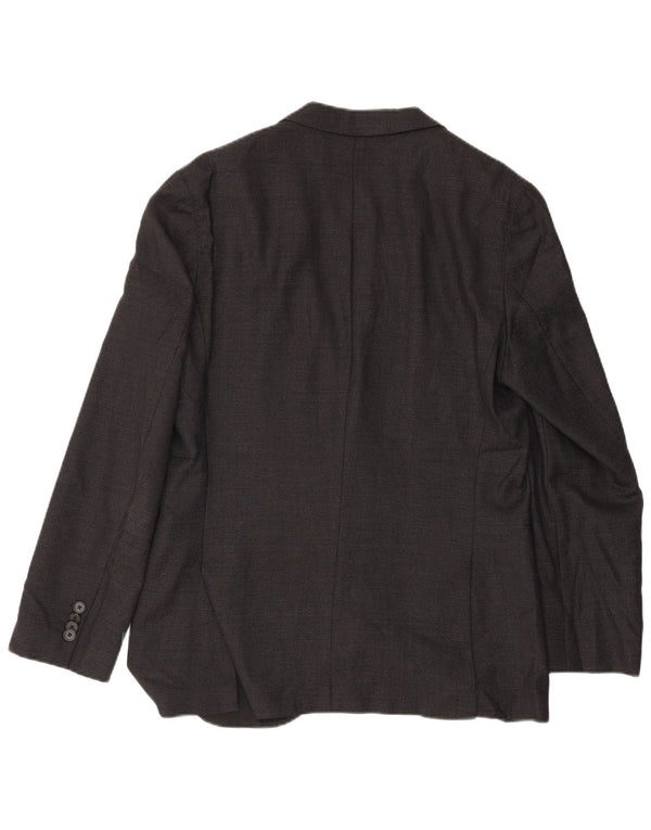 Giacca blazer da uomo a 2 bottoni Hugo Boss UK 50 grande lana vergine nera