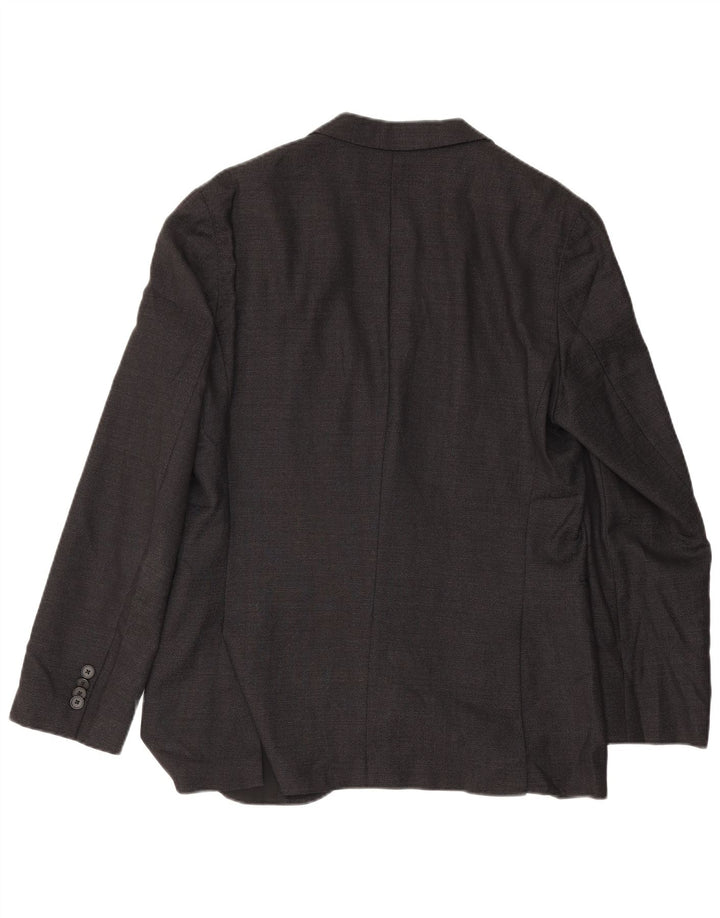 Giacca blazer da uomo a 2 bottoni Hugo Boss UK 50 grande lana vergine nera