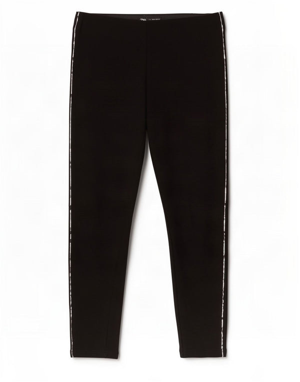 Pantaloni skinny corti da donna Zara grandi W30 L24 viscosa nera