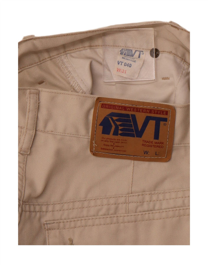 Pantaloncini cargo da uomo a vita alta VINTAGE W31 cotone beige medio