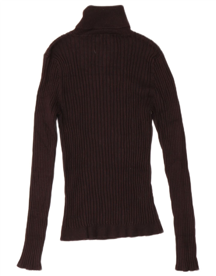 Maglione maglione a collo alto da donna Karen Millen UK 12 Viscosa nera media