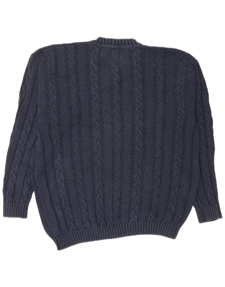 Maglione Jaeger da uomo con scollo a V, grande cotone blu navy