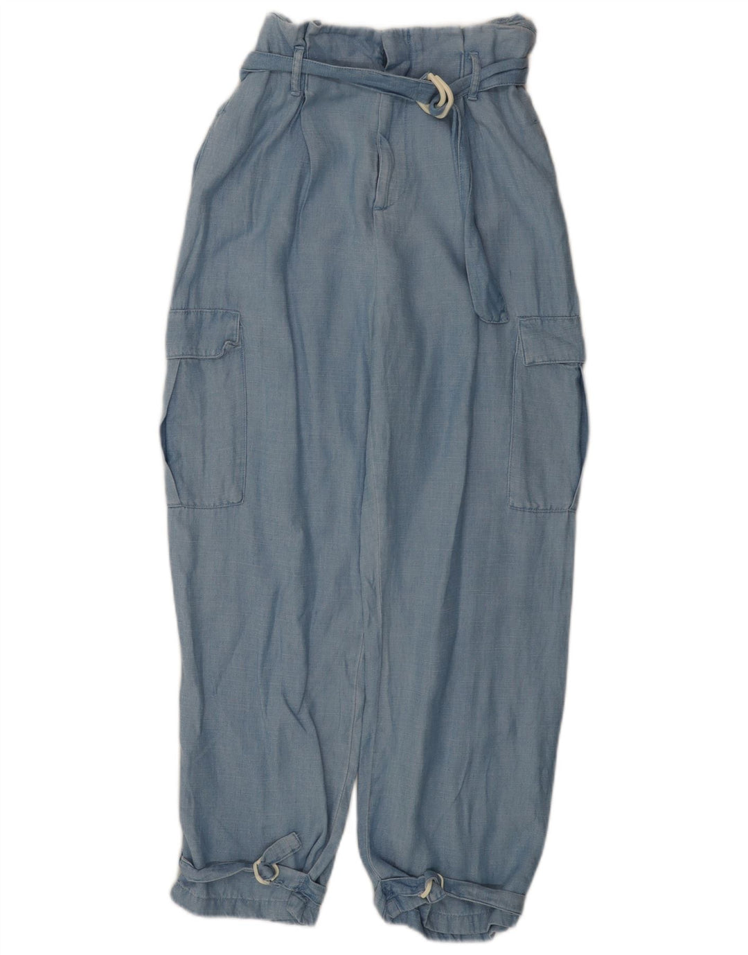 Pantaloni cargo larghi a vita alta da donna ZARA piccoli W26 L26 blu