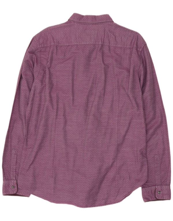 Camicia slim fit da uomo Hugo Boss XL cotone maculato viola