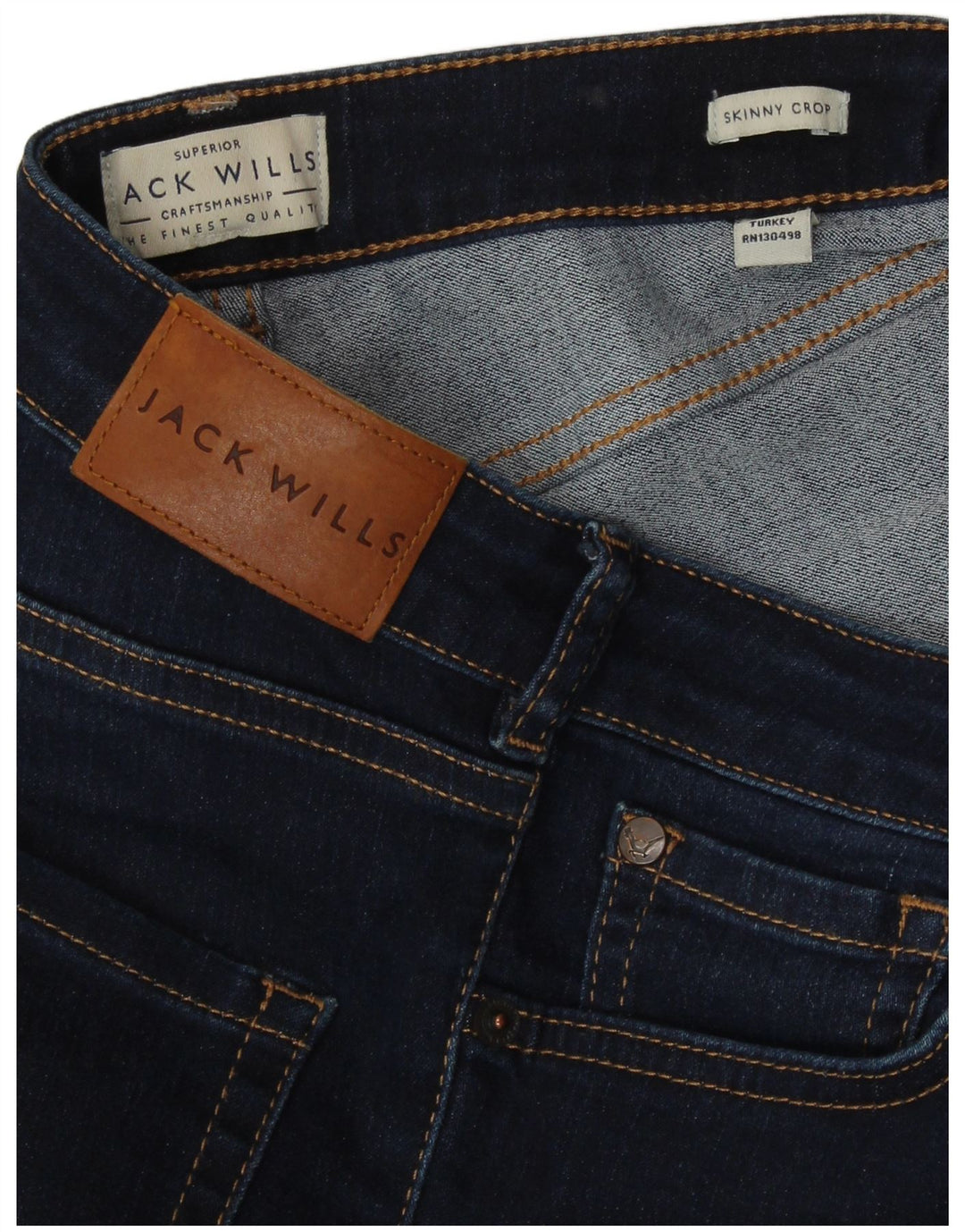 JACK WILLS Jeans skinny corti da donna W27 L25 Blu navy