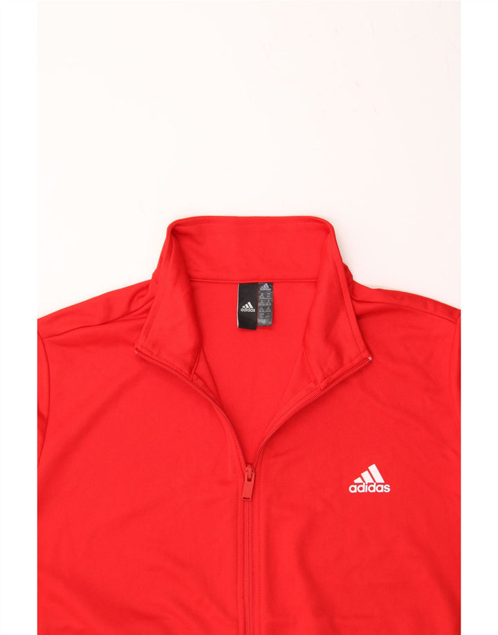 ADIDAS Womens Tracksuit Top Jacket UK 24/26 2XL Red Colourblock Polyester Vintage Adidas and Second-Hand Adidas from Messina Hembry 