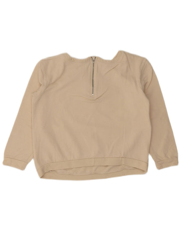 Felpa corta da donna Liu Jo UK 14 cotone floreale bianco sporco medio