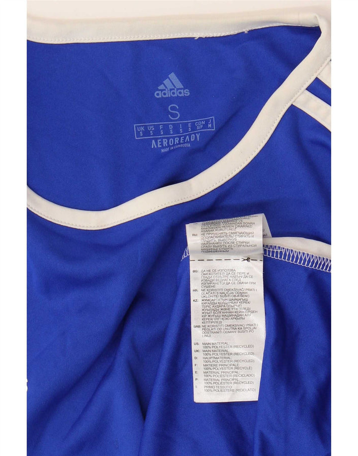 T-shirt Adidas Aeroready da uomo, piccola, in poliestere color block blu