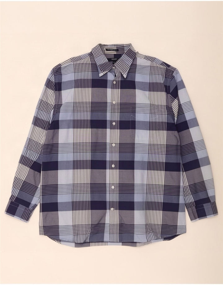 Camicia Gant da uomo vestibilità regolare XL in cotone a quadri blu navy