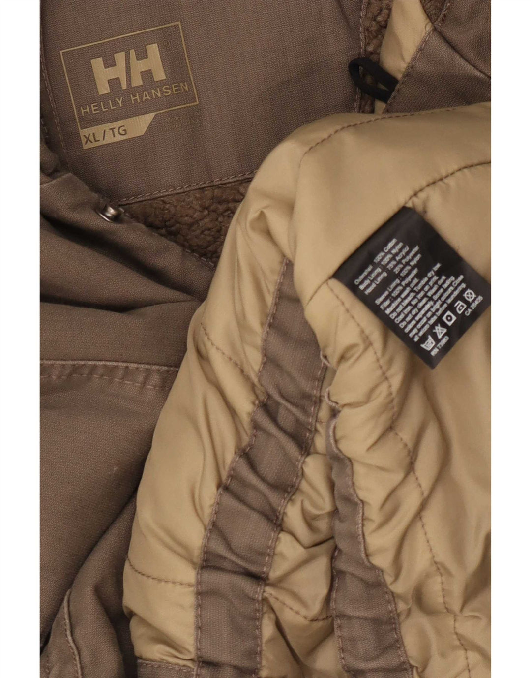 Giacca parka con cappuccio da uomo Helly Hansen UK 42 XL cotone marrone