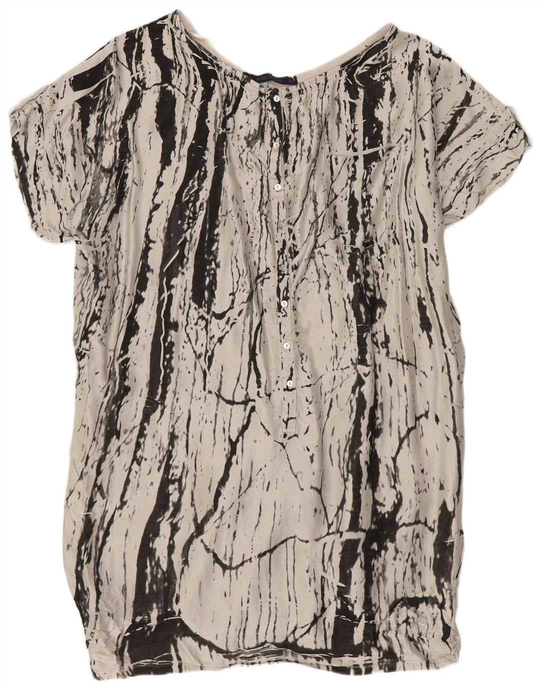 Abito a palloncino oversize da donna Zara con motivo astratto UK 14 Seta grigio medio