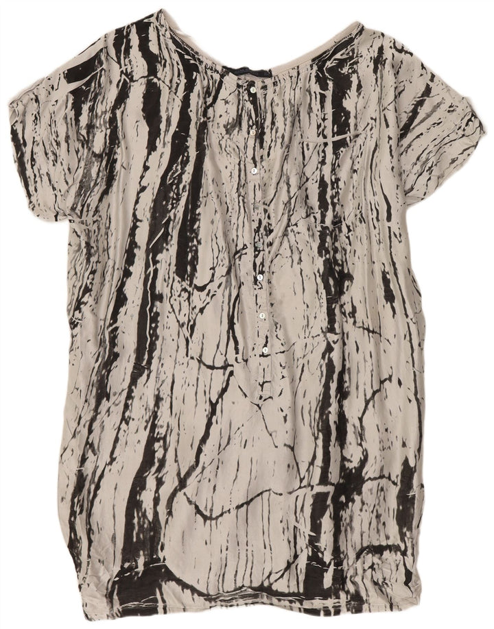 Abito a palloncino oversize da donna Zara con motivo astratto UK 14 Seta grigio medio