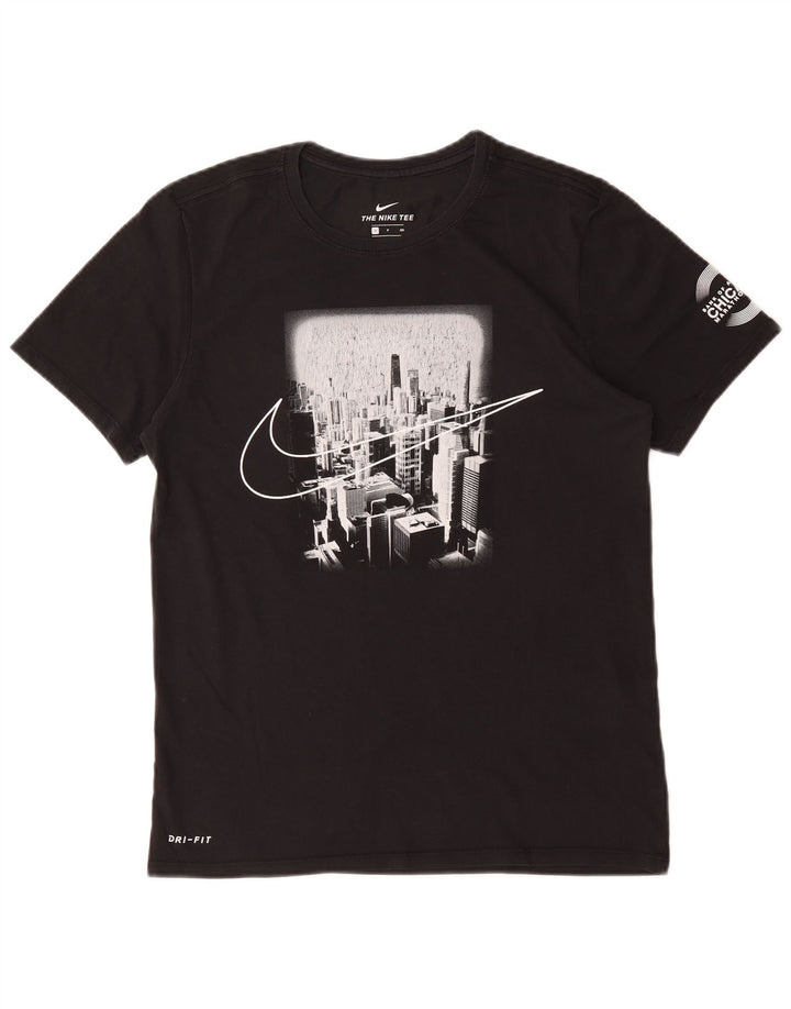 T-shirt grafica Nike Dri Fit da uomo, piccola, in cotone nero