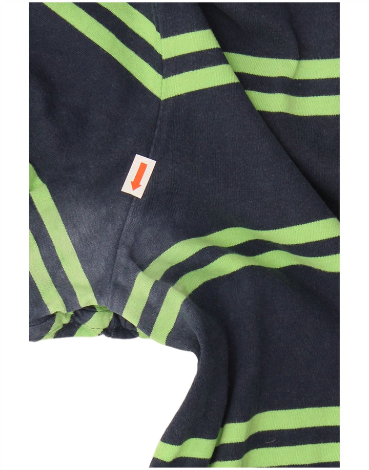 SUPERDRY Mens Polo Shirt Medium Navy Blue Striped Cotton