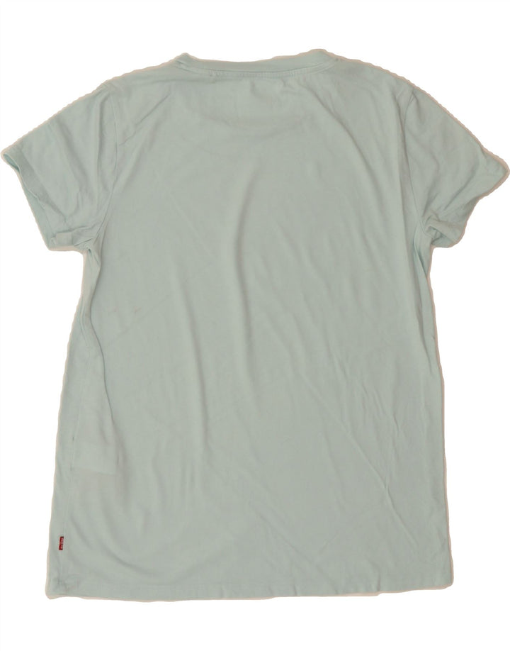LEVI'S Womens Graphic T-Shirt Top UK 10 Small Blue Cotton Vintage Levi's and Second-Hand Levi's from Messina Hembry 