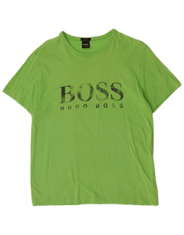 T-shirt grafica da uomo con vestibilità regolare Hugo Boss Top in cotone verde medio