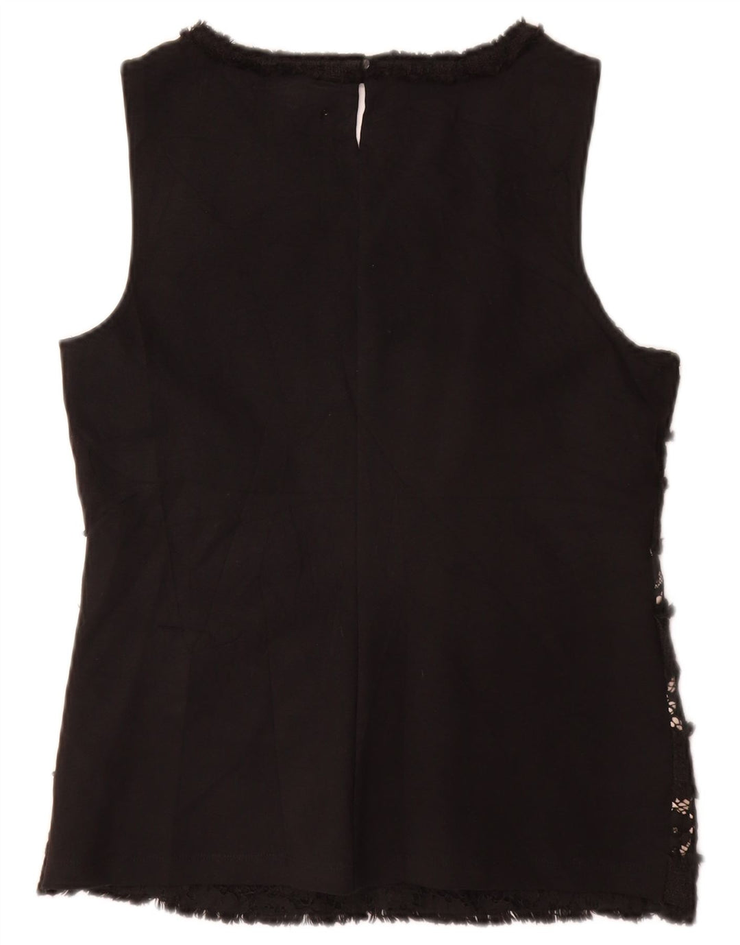 J. CREW Camicetta senza maniche da donna UK 10 Piccola viscosa floreale nera