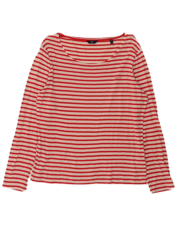 Gant Top da donna a maniche lunghe UK 20 2XL Cotone a righe rosse
