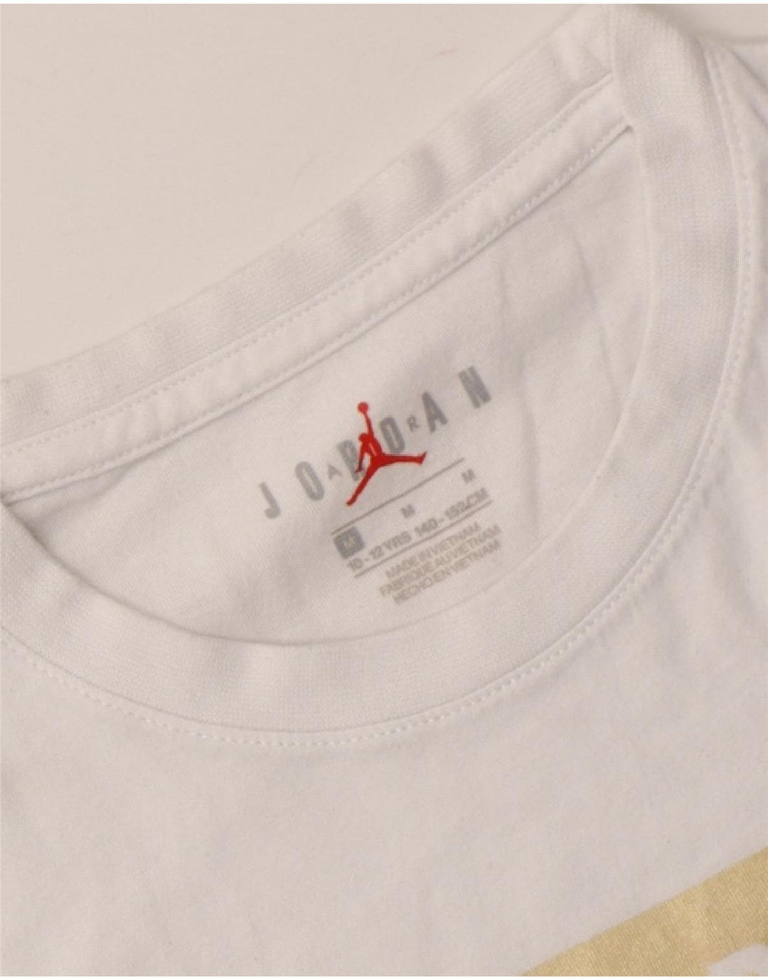 JORDAN Boys Graphic T-Shirt Top 10-11 Years White Vintage Jordan and Second-Hand Jordan from Messina Hembry 