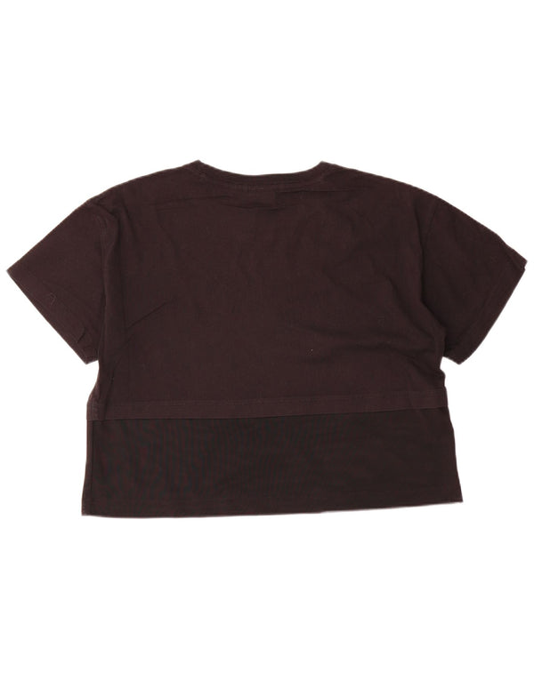 T-shirt corta da donna Champion, taglia UK 16, grande, in cotone color block nero