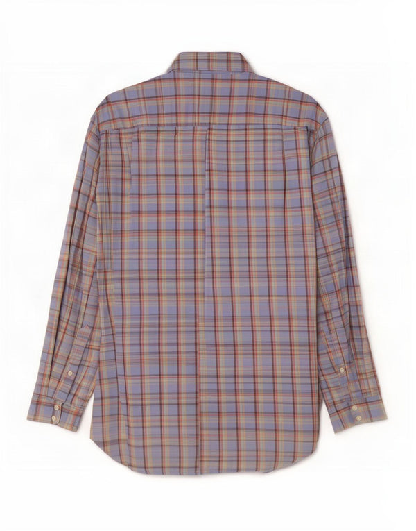 Camicia da uomo Lacoste taglia 42 grande cotone a quadri blu