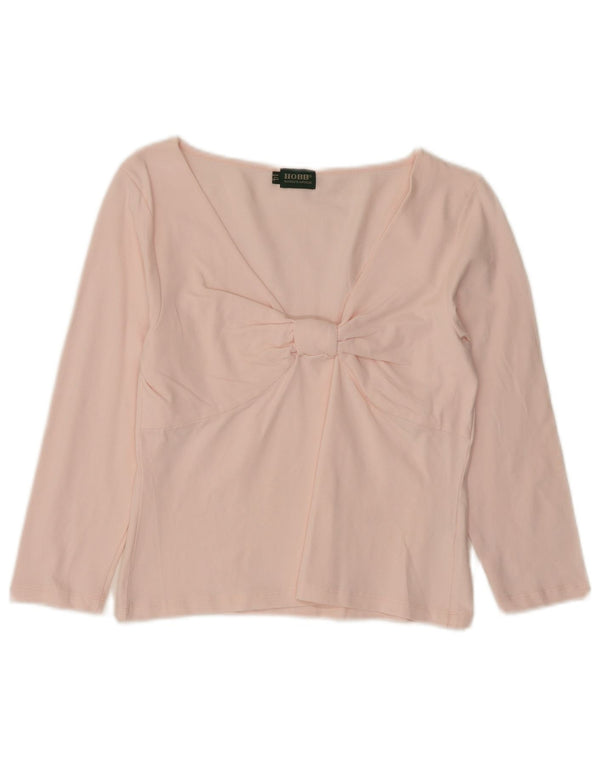 Hobbs Donna Marilyn Anselm Crop Manica a 3/4 Camicetta Top UK 14 Rosa Medio