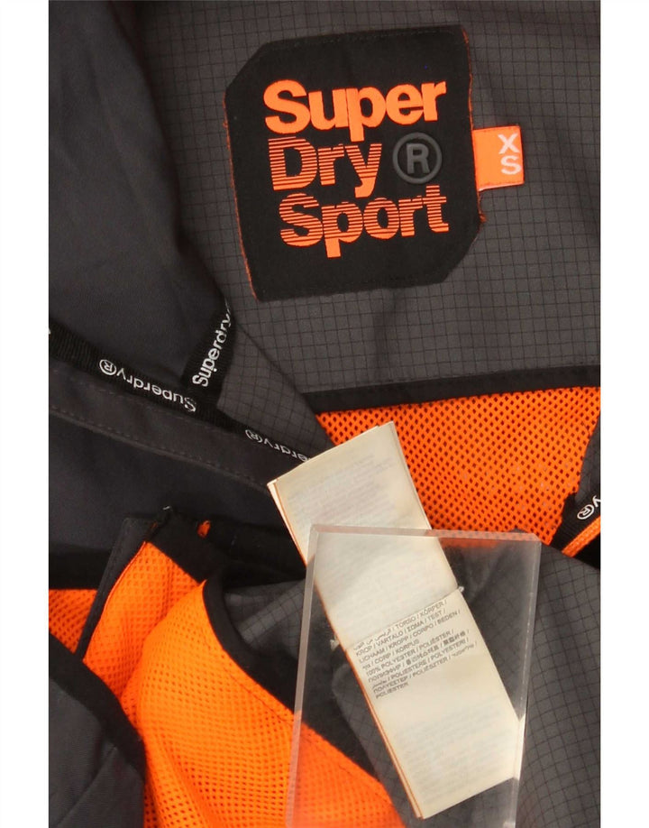 Giacca antipioggia da uomo con cappuccio grafico Superdry UK 34 XS poliestere grigio