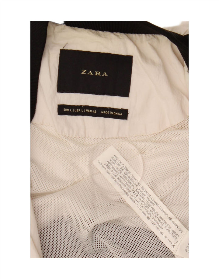 Giacca da ginnastica grafica da uomo Zara, grande, in nylon color block nero