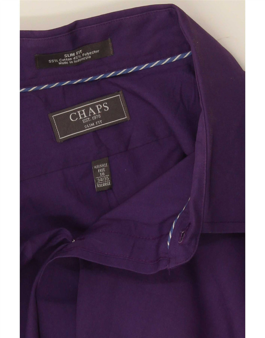 Camicia slim fit da uomo Chaps taglia 18 2XL cotone viola
