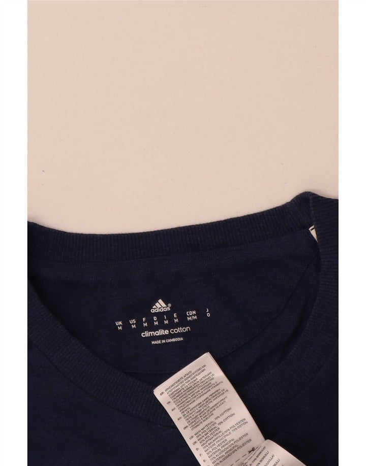 T-shirt Adidas Climalite da uomo Top in cotone blu navy medio