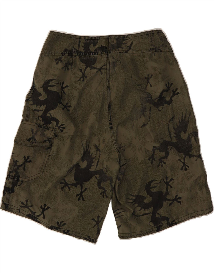 MOSSIMO Mens Swimming Shorts Small  Khaki Animal Print Polyester Vintage Mossimo and Second-Hand Mossimo from Messina Hembry 