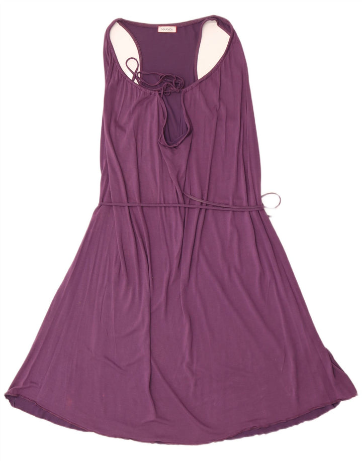 Max & Co. Abito da donna senza maniche a trapezio UK 14 Viscosa viola medio
