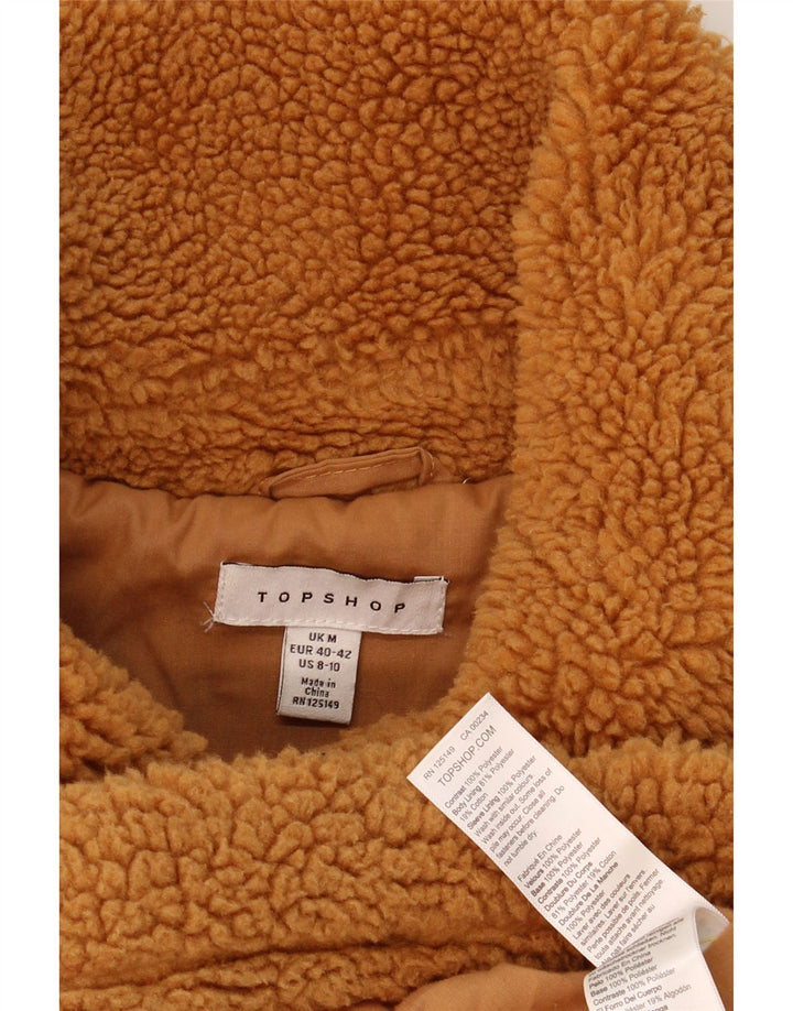 TOPSHOP Womens Teddy Bear Jacket UK 14 Medium Brown Polyester Vintage Topshop and Second-Hand Topshop from Messina Hembry 