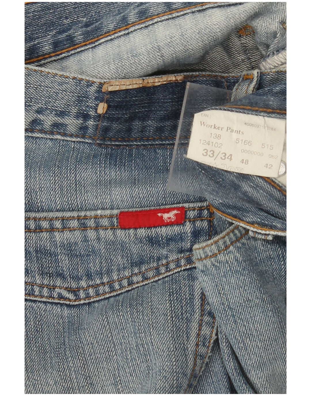 Mustang Jeans dritti da lavoro da uomo W33 L34 cotone blu