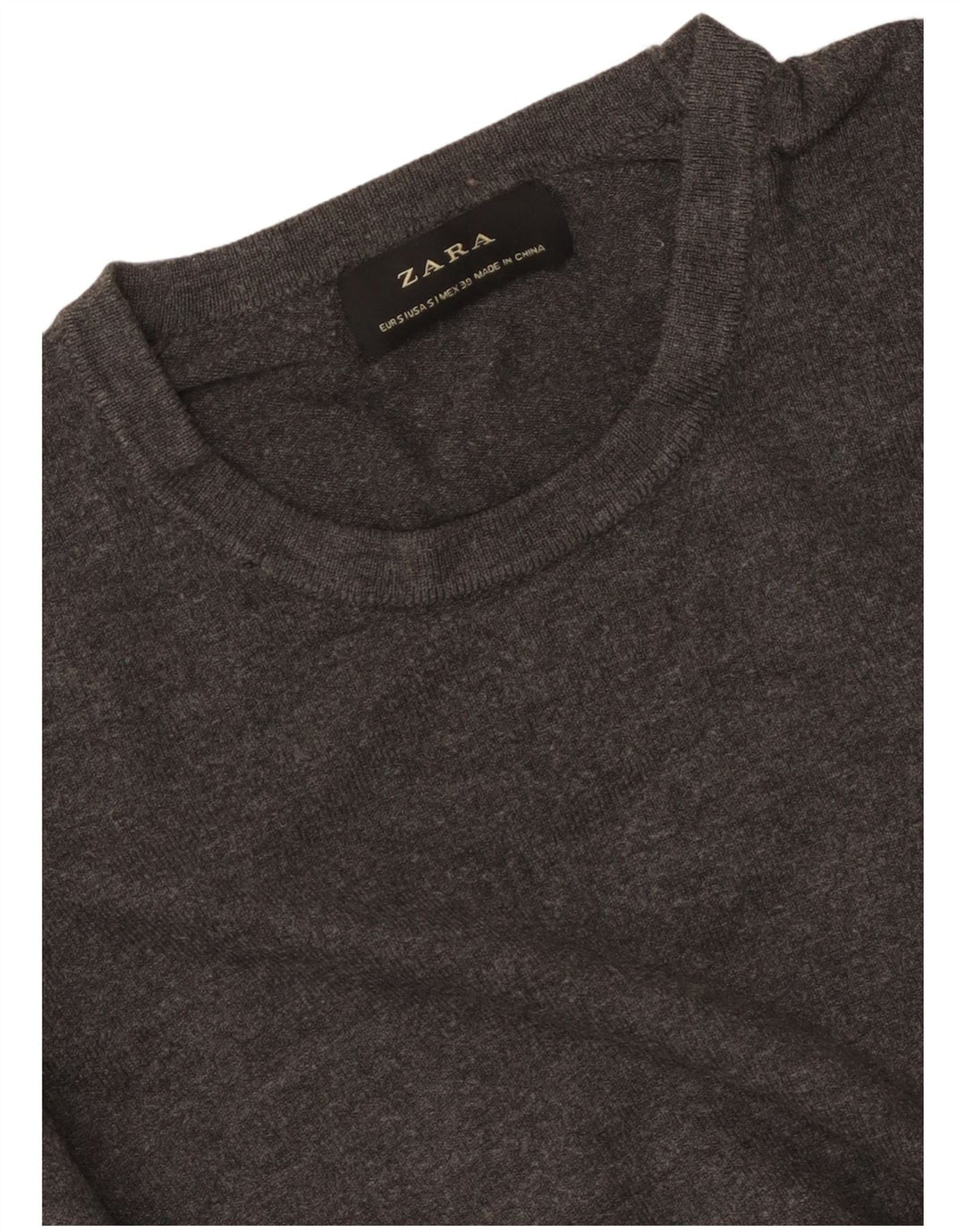 Maglione maglione girocollo da donna Zara UK 10 piccolo grigio