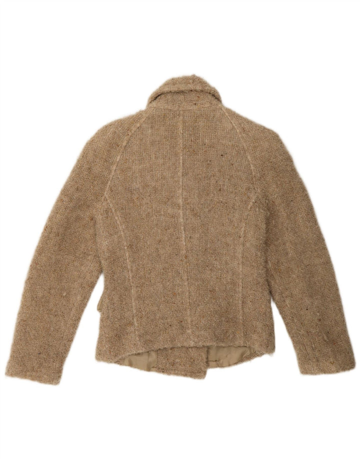 Cappotto da marinaio da donna di Roman UK 10 piccolo in lana screziata beige